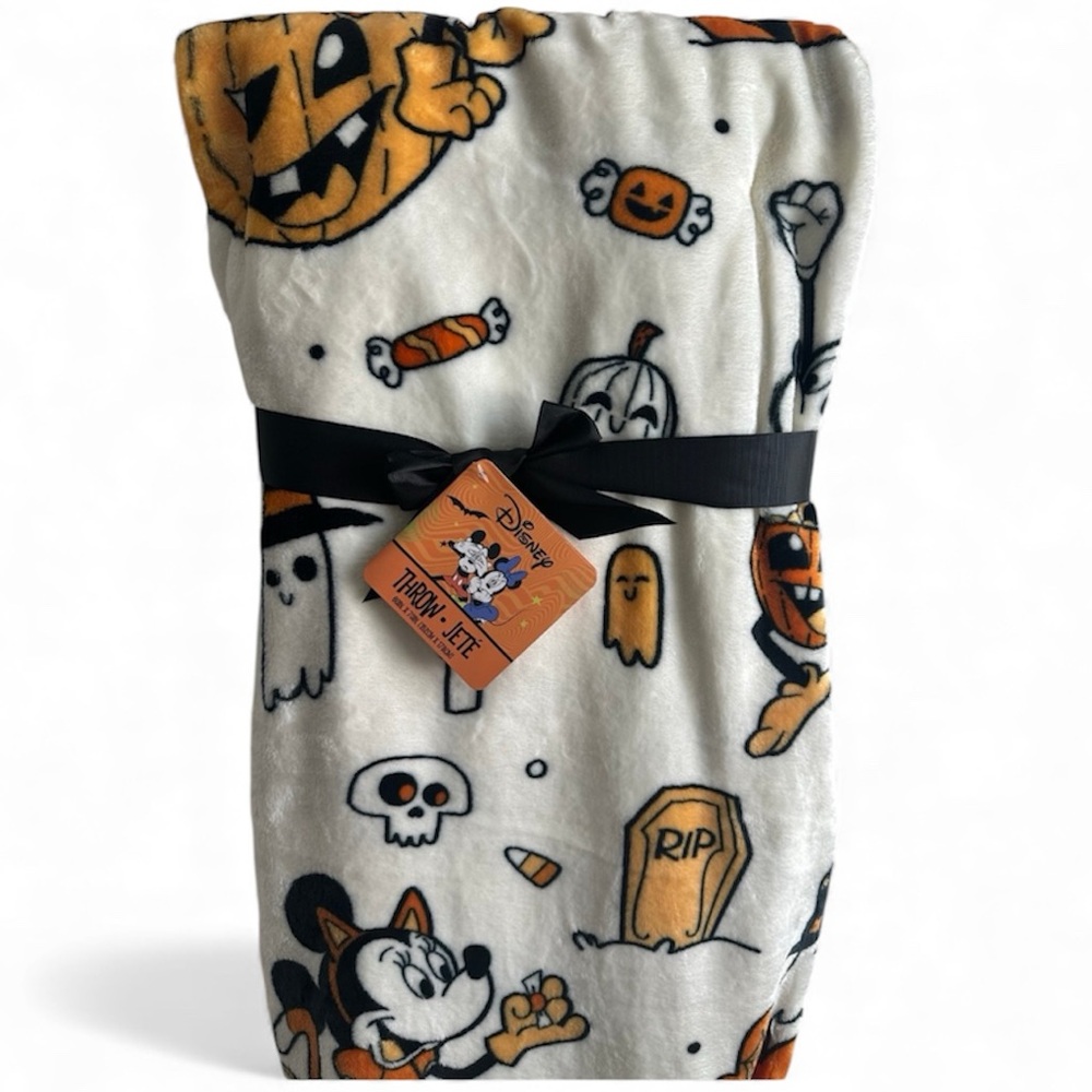 Disney Mickey Minnie 🎃 Halloween Plush Throw Blanket 60x70 NWT - Picture 2 of 7